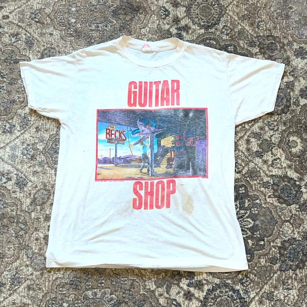 Band T-Shirt VTG 80s Guitar Shop Jeff Beck Terry Bozzio Tony Hymas Shirt L 1989